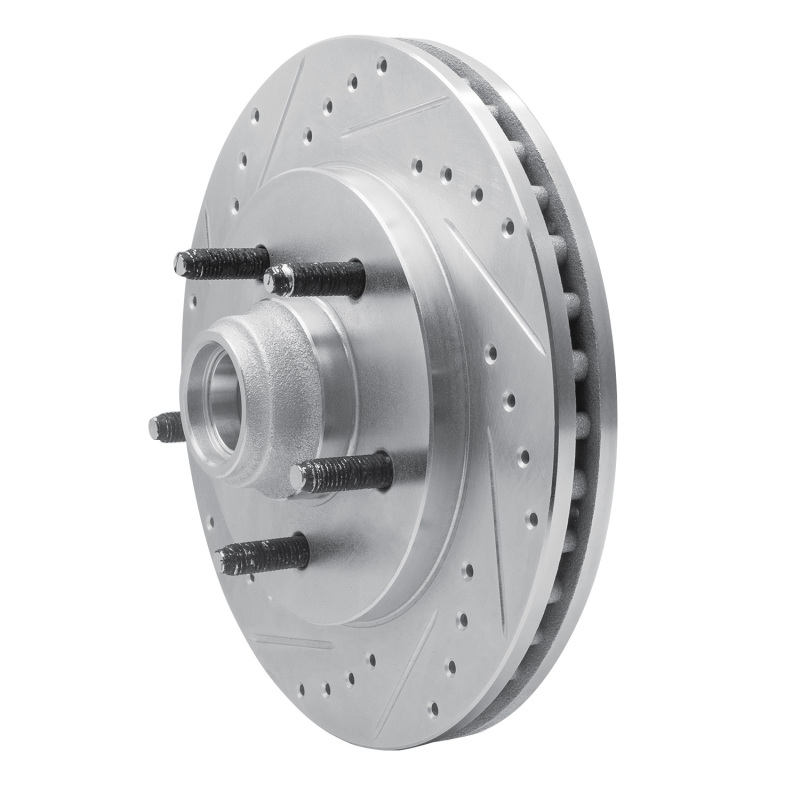 Ford Expedition Brake Rotor (1) - Front Left - R1 Concepts - Drilled & Slotted - Silver - `99-`04
